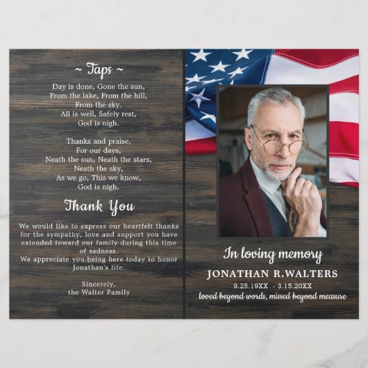 Budget Patriotic Order of Service Memorial Program (Vorderseite)