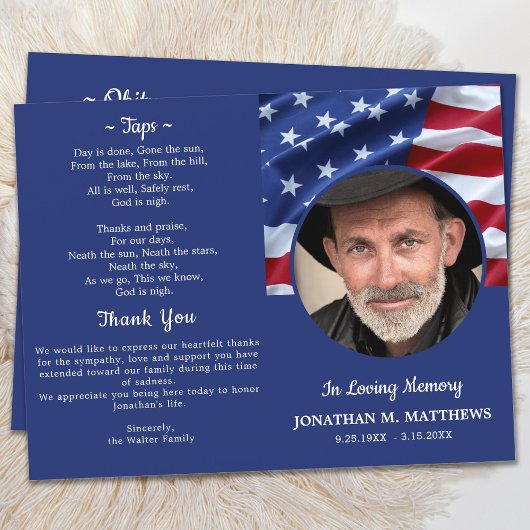 Budget Patriotic USA Flag Veteran Funerbital Progr