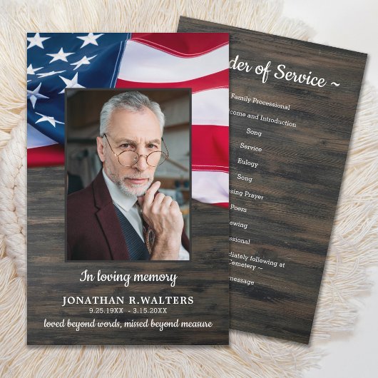 Budget Patriotische Reihenfolge des Beerdigungspro