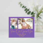 Budget Peace Out 2 Foto 2022 Grad Lila Ankündigung (Stehend Vorderseite)