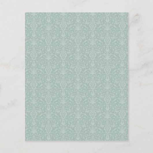 Budget Peach Blush & Gold Script Blues Hochzeit (Rückseite)