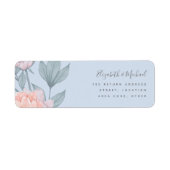 Budget Peach floral Dusty Blue Sage Leaf Hochzeit (Vorne)