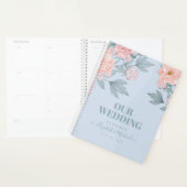 Budget Peach floral Dusty Blue Sage Leaf Hochzeit Planer (Anzeige)