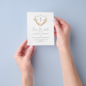 Budget Peach floral Wedding Save the Date Flyer (Gruppe)