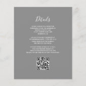 Budget Peach Glitzer Graue QR Code Hochzeit Einlad (Rückseite)