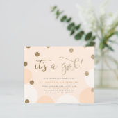 Budget Peach & Gold Confetti Girl Babydusche (Stehend Vorderseite)