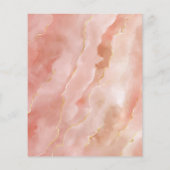 Budget Peach Gold Marmor Wedding Menü (Hinten)