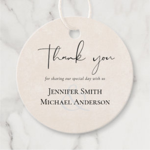 BUDGET Peach Gray Wedding Watercolor Geschenkanhänger