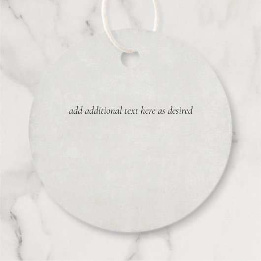 BUDGET Peach Gray Wedding Watercolor Geschenkanhänger (Rückseite)