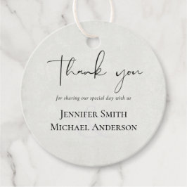 BUDGET Peach Gray Wedding Watercolor Geschenkanhänger