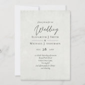 BUDGET Peach Gray Wedding Watercolor lädt ein (Vorderseite)
