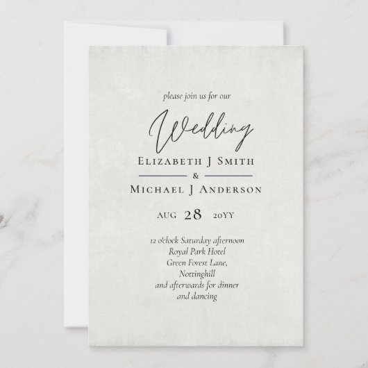 BUDGET Peach Gray Wedding Watercolor lädt ein (Vorderseite)