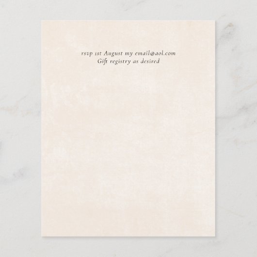 BUDGET Peach Gray Wedding Watercolor lädt ein (Rückseite)