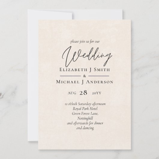 BUDGET Peach Gray Wedding Watercolor lädt ein (Vorderseite)