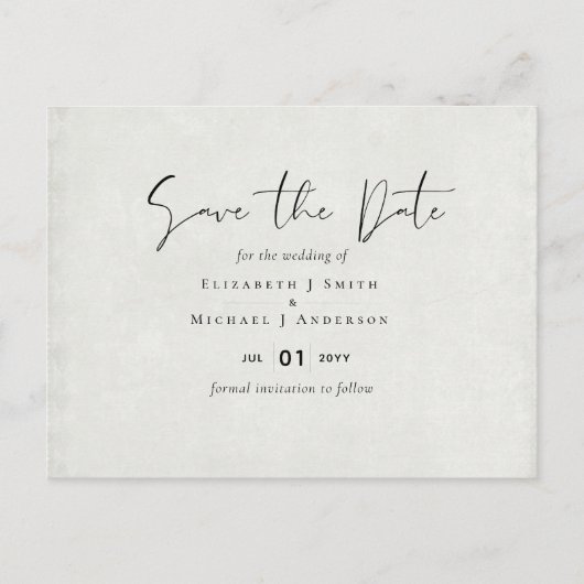 BUDGET Peach Gray Wedding Watercolor Rett Dates Postkarte (Vorderseite)