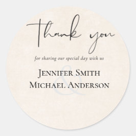 BUDGET Peach Gray Wedding Watercolor Runder Aufkleber