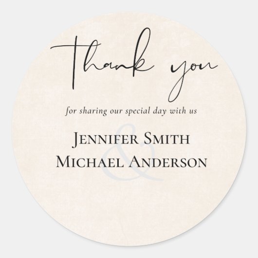 BUDGET Peach Gray Wedding Watercolor Runder Aufkleber (Vorderseite)