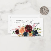 Budget Peach, Navy, Burgund Floral 2SM UAWG Mitteilungskarte (Vorderseite/Rückseite Beispiel)