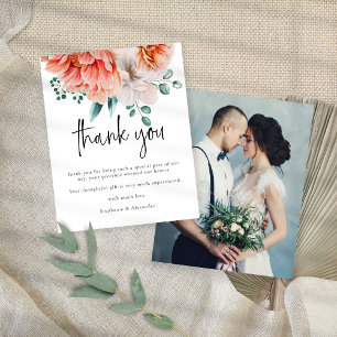 Budget Peach Peonies Foto Hochzeit Vielen Dank
