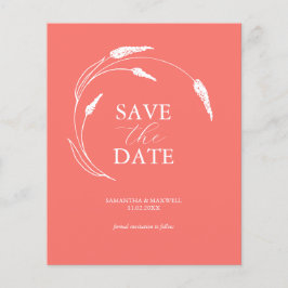 Budget Peach Wedding Save The Date Flyer