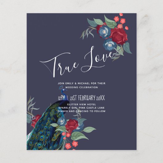 BUDGET Peacock Blue Burgundy Winter Hochzeit im He (Vorderseite)