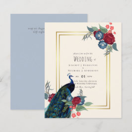 BUDGET Peacock Blue Burgundy Winter Hochzeit im He