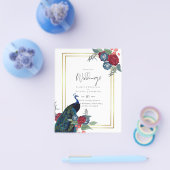 BUDGET Peacock Blue Burgundy Winter Hochzeit im He Flyer (Einzeln)