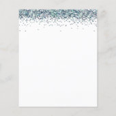 Budget Peacock Blue Glitzer Sweet 16 Einladung (Rückseite)