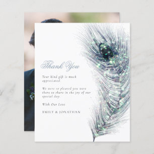 BUDGET Peacock Feather Foto Wedding Vielen Dank