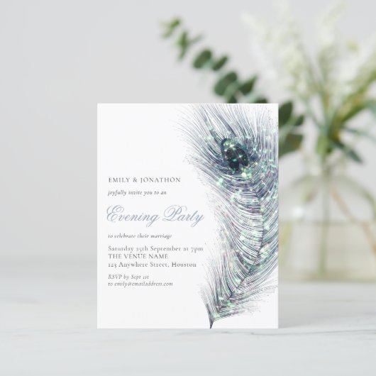 BUDGET Peacock Feather Wedding Abend Party (Stehend Vorderseite)