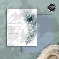 Budget Peacock Feather Wedding speichern das Datum
