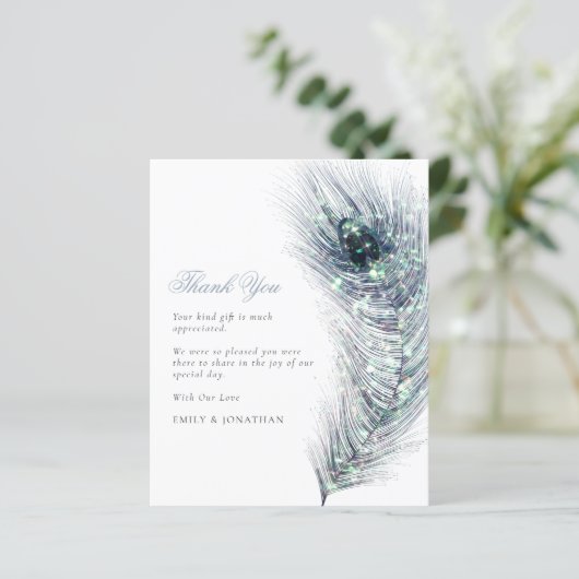BUDGET Peacock Feather Wedding Vielen Dank (Stehend Vorderseite)