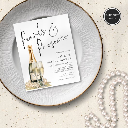 Budget Pearls Prosecco Brautparty Invit