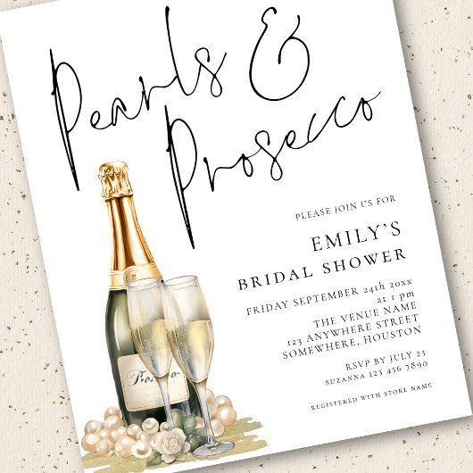 Budget Pearls Prosecco Brautparty Invit