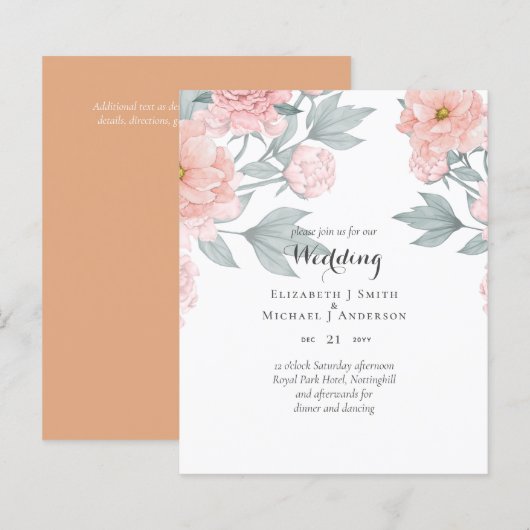 BUDGET PEONIES Pink Sage Peach Wedding (Vorne/Hinten)