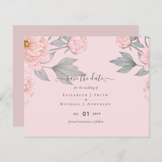 BUDGET PEONIES Pink Sage Peach Wedding (Vorne/Hinten)