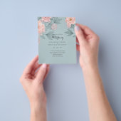 BUDGET PEONIES Pink Sage Peach Wedding Flyer (Gruppe)