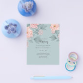 BUDGET PEONIES Pink Sage Peach Wedding Flyer (Einzeln)