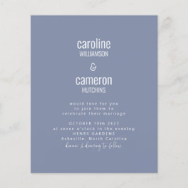 Budget Periwinkle Moderne Typografie Hochzeit