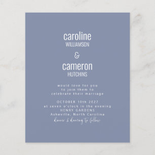 Budget Periwinkle Moderne Typografie Hochzeit