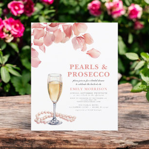 Budget Perlen & Prosecco Bridal Dusche Einladung