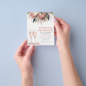 Budget Perlen & Prosecco Bridal Dusche Einladung Flyer (Gruppe)