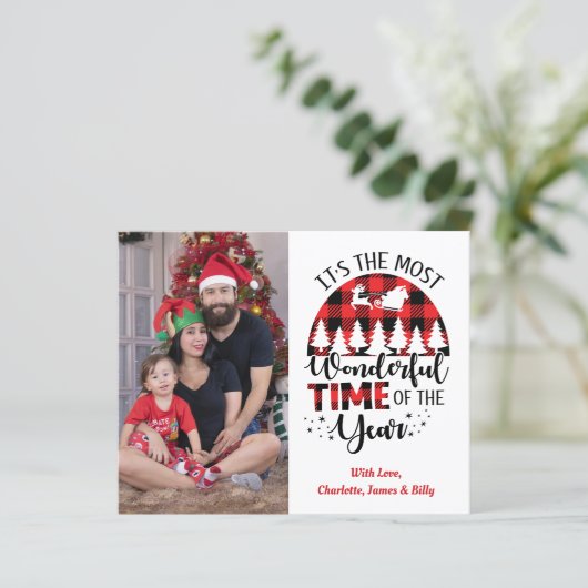 Budget Personalisiert Name Weihnachtskarte (Stehend Vorderseite)