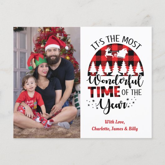 Budget Personalisiert Name Weihnachtskarte (Vorderseite)