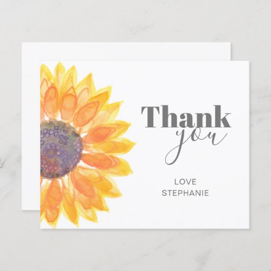 Budget Personalisierte Sonnenblume Danke Karte (Vorne/Hinten)