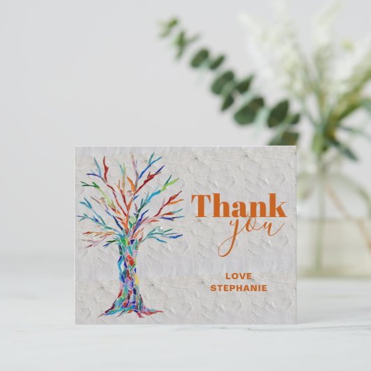 Budget Personalisierter Baum Danke Karte (Stehend Vorderseite)