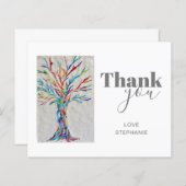 Budget Personalisierter Baum Danke Karte (Vorne/Hinten)