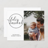 Budget Personalisiertes Foto Feliz Navidad Card (Vorne/Hinten)