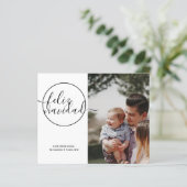 Budget Personalisiertes Foto Feliz Navidad Card (Stehend Vorderseite)