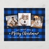 Budget Pet Foto Collage Dog Holiday Blue Kariert (Vorderseite)